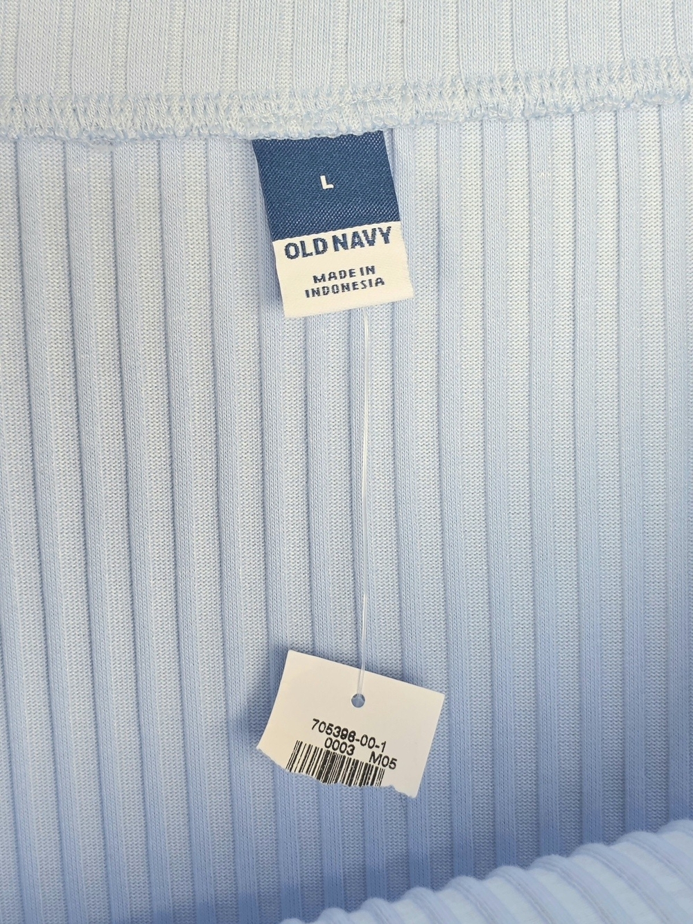 NWT Old Navy Womens Bodycon Casual Baby Blue Ribbed Stretch Maxi Skirt Size L - Picture 2 of 5